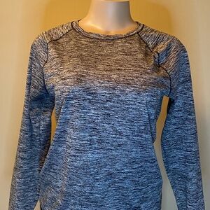 Pro Player Womens Heathered Black Long Sleeve Tee‎ Athletic Performance Top Gym